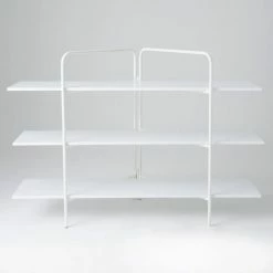 Grosses soldes ✨ Etagere Symira Structure Blanche 3 Tablettes Blanches L170 X H 120 Cm ✔️
