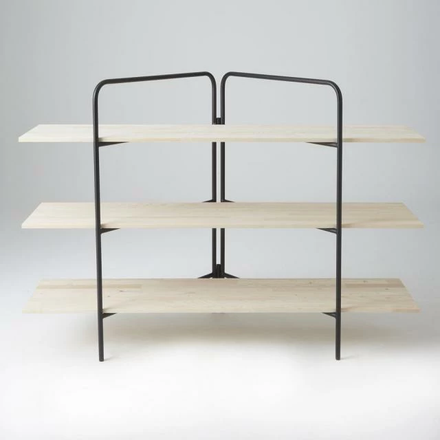 Etagere Symira structure noire 3 tablettes bois L170 x H 120 cm Promo ???? Etagere Symira Structure Noire 3 Tablettes Bois L170 X H 120 Cm ✔️ -Buffets Shop etagere symira structure noire 3 tablettes bois l170 x h 120 cm 01