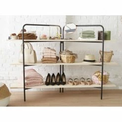 Promo ???? Etagere Symira Structure Noire 3 Tablettes Bois L170 X H 120 Cm ✔️ 2 Promo ???? Etagere Symira Structure Noire 3 Tablettes Bois L170 X H 120 Cm ✔️ -Buffets Shop etagere symira structure noire 3 tablettes bois l170 x h 120 cm 31