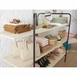 Promo ???? Etagere Symira Structure Noire 3 Tablettes Bois L170 X H 120 Cm ✔️ 3 Promo ???? Etagere Symira Structure Noire 3 Tablettes Bois L170 X H 120 Cm ✔️ -Buffets Shop etagere symira structure noire 3 tablettes bois l170 x h 120 cm 50