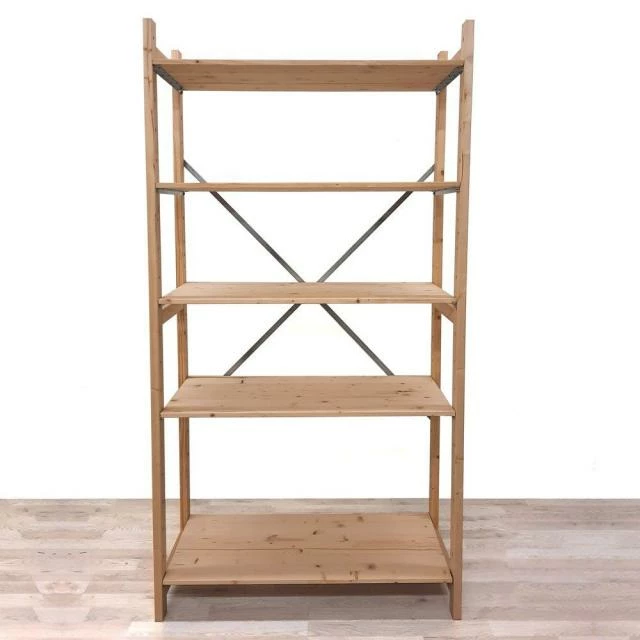 Kit départ étagère bois 5 niveaux L103 x P40 x H210 cm Promo ???? Kit Départ étagère Bois 5 Niveaux L103 X P40 X H210 Cm ❤️ -Buffets Shop kit depart etagere bois 5 niveaux l103 x p40 x h210 cm 01