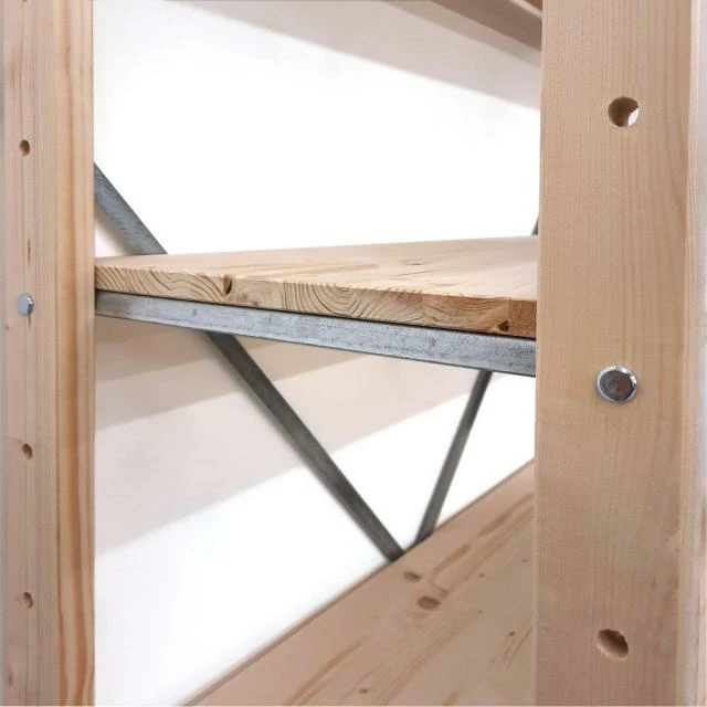 Kit départ étagère bois 5 niveaux L103 x P40 x H210 cm Promo ???? Kit Départ étagère Bois 5 Niveaux L103 X P40 X H210 Cm ❤️ -Buffets Shop kit depart etagere bois 5 niveaux l103 x p40 x h210 cm 50