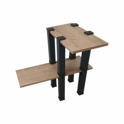 Meilleur prix 👏 Kit Etagère Modulable - 2 Plateaux Et 8 Pieds Noirs 🧨