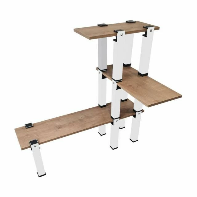 Kit Etagère Modulable - 3 plateaux 14 pieds blancs Meilleur prix ???? Kit Etagère Modulable - 3 Plateaux 14 Pieds Blancs ???? -Buffets Shop kit etagere modulable 3 plateaux 14 pieds blancs 01