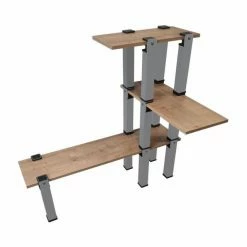 Grosses soldes 👍 Kit Etagère Modulable - 3 Plateaux 14 Pieds Gris 🛒