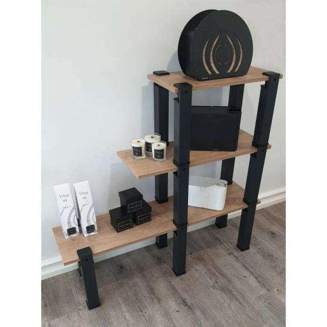 Kit Etagère Modulable - 3 plateaux 14 pieds noirs Meilleur prix ???? Kit Etagère Modulable - 3 Plateaux 14 Pieds Noirs ???? -Buffets Shop kit etagere modulable 3 plateaux 14 pieds noirs 02