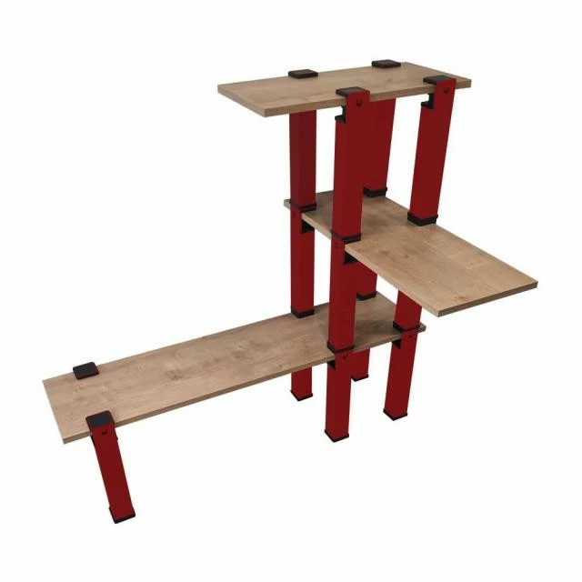 Kit Etagère Modulable - 3 plateaux 14 pieds rouges Top 10 ???? Kit Etagère Modulable - 3 Plateaux 14 Pieds Rouges ???? -Buffets Shop kit etagere modulable 3 plateaux 14 pieds rouges 01