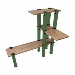Bon marché ⭐ Kit Etagère Modulable - 3 Plateaux 14 Pieds Verts ⌛