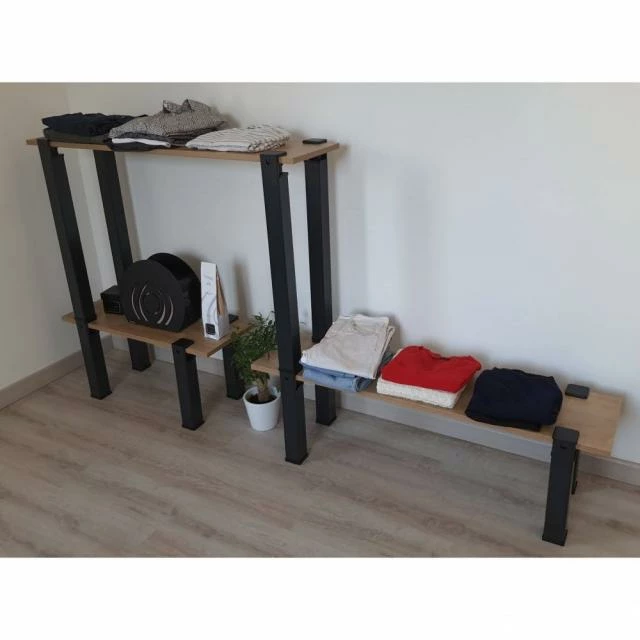 Kit Etagère Modulable - 3 plateaux, 8 pieds et 4 pieds noirs Acheter ⭐ Kit Etagère Modulable - 3 Plateaux, 8 Pieds Et 4 Pieds Noirs ???? -Buffets Shop kit etagere modulable 3 plateaux 8 pieds et 4 pieds noirs 04