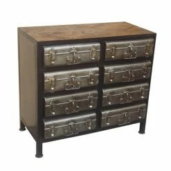 Bon marché ???? Mercerie 8T Valise Plateau Bois Bois Et Fer L82 X P42 X H75 ????