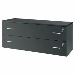 Remise ???? Meuble 2 Tiroirs Avec Serrures - L120xP42xH51cm - Anthracite ????
