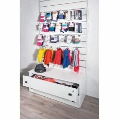 Le moins cher ✔️ Meuble 2 Tiroirs Avec Serrures - L120xP42xH51cm - Blanc ???? -Buffets Shop meuble 2 tiroirs avec serrures l120xp42xh51cm blanc 31