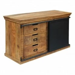 Tout neuf ???? Meuble 3 Tiroirs Ciré Avec Porte Coulissante L120 X P45 X H75 ????