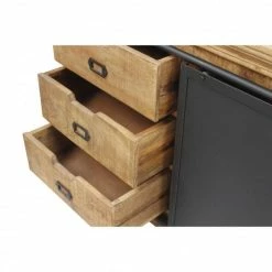Tout neuf ???? Meuble 3 Tiroirs Ciré Avec Porte Coulissante L120 X P45 X H75 ???? -Buffets Shop meuble 3 tiroirs cire avec porte coulissante l120 x p45 x h75 04