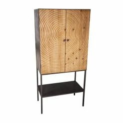 Tout neuf ✨ Meuble Bar 2 Portes Fer + Bois Ciré Collection SUN L73.5 X P40 X H157 ⌛