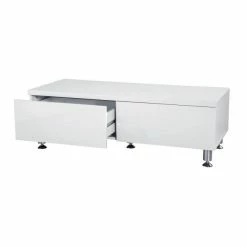 De gros ???? Meuble Bas 2 Tiroirs Blanc Laqué L.120 X P.50 X H.40cm ✨ -Buffets Shop meuble bas 2 tiroirs blanc laque l 120 x p 50 x h 40cm 03