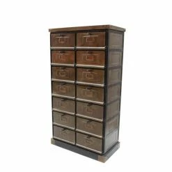 Sortie ???? Meuble Industriel 14 Tiroirs Fer Antique L78 X P42 X H145 ❤️