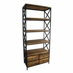 Acheter ⌛ Meuble Industriel Ciré Avec étagères + 4 Tiroirs 80 X 40 X 187 🧨