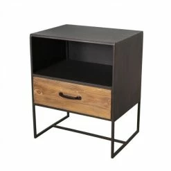 Grosses soldes ???? Meuble Industriel Noir Et Ciré Avec 1 Tiroir L48 X P38 X H 58 ????