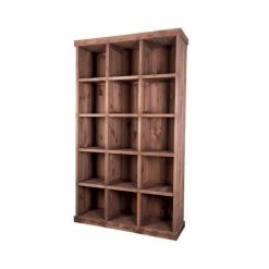 Sortie ✨ Meuble Presentoir Pin 15 Cases Madera - Gris - Par 1 😉