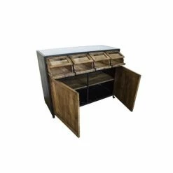 Meilleure vente ❤️ Présentoir Ciré 4 Tiroirs Basculants + 2 Portes L132 X P 51 X H103 ⌛ -Buffets Shop presentoir cire 4 tiroirs basculants 2 portes l132 x p 51 x h103 03