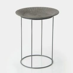 Meilleure affaire ✨ Selette Metal Gris Corbeille Tressée L49 X P50 X H61 ????