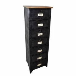 Sortie ???? Semainier à 7 Volets Noir Plateau Ciré L40 P 37.5 X H140 ????