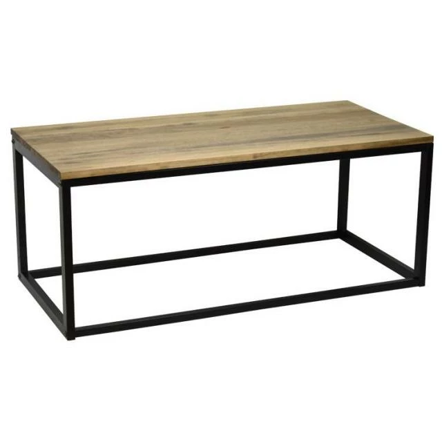 Table basse auxiliaire Icub - industriel vintage bois et métal 100x45x40 cm Noir Budget ???? Table Basse Auxiliaire Icub - Industriel Vintage Bois Et Métal 100x45x40 Cm Noir ???? -Buffets Shop table basse auxiliaire icub industriel vintage bois et metal 100x45x40 cm noir 2