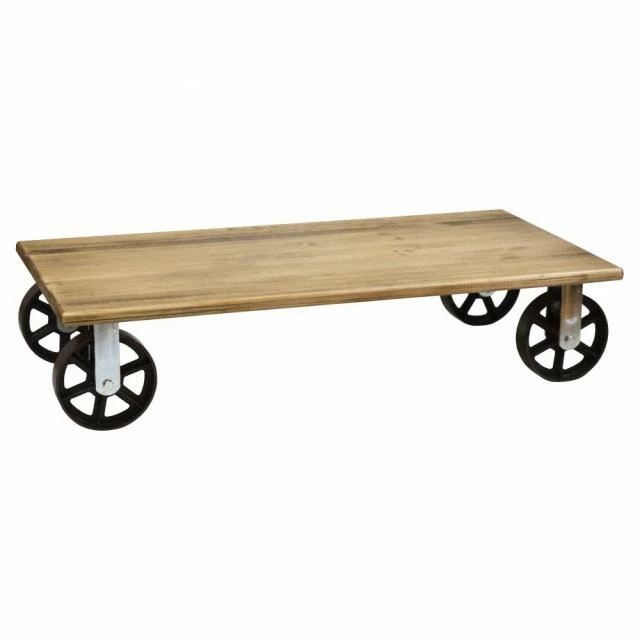Table basse avec 4 roues en fonte style industriel vintage – 120 x 60 x 27 cm Le moins cher ???? Table Basse Avec 4 Roues En Fonte Style Industriel Vintage – 120 X 60 X 27 Cm ???? -Buffets Shop table basse avec 4 roues en fonte style industriel vintage 120 x 60 x 27 cm 1