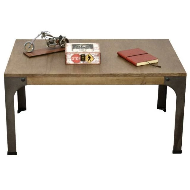 Bon marché ???? Table Basse Bristol. Style Industriel Vintage Bois Et Métal 80x80x46h. Cm ???? 1 Bon marché ???? Table Basse Bristol. Style Industriel Vintage Bois Et Métal 80x80x46h. Cm ????