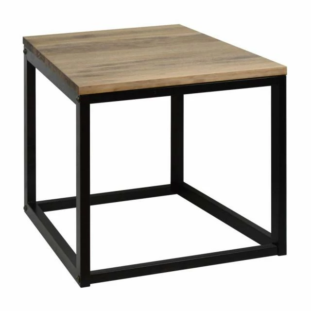 Vente flash ???? Table Basse – Chevet Icub Style Industriel Vintage Bois Et Métal 40x40x45 Noir ???? 2 Vente flash ???? Table Basse – Chevet Icub Style Industriel Vintage Bois Et Métal 40x40x45 Noir ???? – Image 2