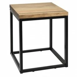 Remise ???? Table Basse - Chevet Icub. Style Industriel Vintage - Noir 40x40x48 Cm ❤️