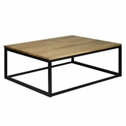 Offres ???? Table Basse Icub. Style Industriel Vintage 120x80x37 Cm. Noir ????