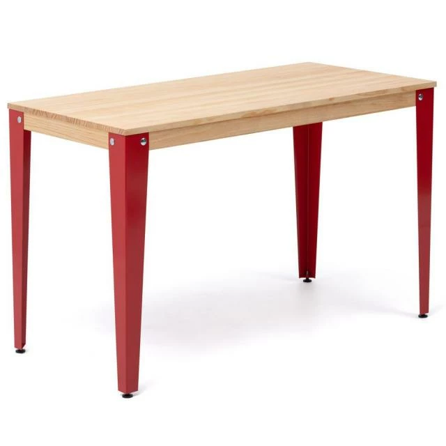Table bureau Lunds 60x110x75cm métal rouge-naturel. Meilleur prix ❤️ Table Bureau Lunds 60x110x75cm Métal Rouge-naturel. ✨ -Buffets Shop table bureau lunds 60x110x75cm metal rouge naturel 01
