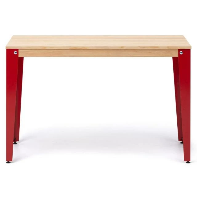 Table bureau Lunds 60x110x75cm métal rouge-naturel. Meilleur prix ❤️ Table Bureau Lunds 60x110x75cm Métal Rouge-naturel. ✨ -Buffets Shop table bureau lunds 60x110x75cm metal rouge naturel 02