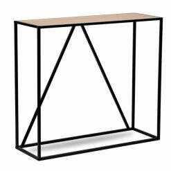 Promo ???? Table Console Design Industriel Moderne En Bois Et Métal 90x30x80 Cm ????
