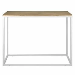 Coupon ???? Table D'entree – Console Icub - Industriel Vintage Bois Et Métal 100x35 Cm Blanc ????
