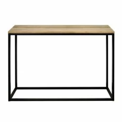 Coupon ✨ Table D'entree – Console Icub Industriel Vintage Bois Et Métal 100x35 Cm Noir ⭐