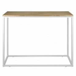 Budget ???? Table D'entree – Console Icub - Industriel Vintage Bois Et Métal 120x35 Cm Blanc ????