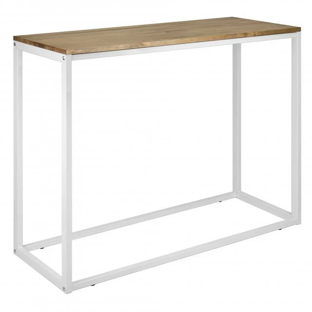 Budget ???? Table D'entree – Console Icub - Industriel Vintage Bois Et Métal 120x35 Cm Blanc ???? 2 Budget ???? Table D'entree – Console Icub - Industriel Vintage Bois Et Métal 120x35 Cm Blanc ???? – Image 2