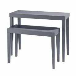 Bon marché ???? Table De Présentation Anthracite Mat L100xP40xH79.5cm - L80x P35 X H60cm X2 ????