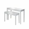 Tout neuf ???? Table De Présentation Blanc Laqué L100 X P40 X H79.5cm - L80 X P35 X H60cm X2 ????