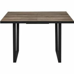 Le moins cher ???? Table De Repas Extensible Marron - Plateau Bois Pieds Métal Noir 160 X 90 Cm ???? -Buffets Shop table de repas extensible marron plateau bois pieds metal noir 160 x 90 cm 04