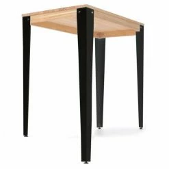 Remise ⌛ Table Haute Mange Debout Lunds 59x59x110cm Métal Noir-plateau Bois Naturel. ???? -Buffets Shop table haute mange debout lunds 59x59x110cm metal noir plateau bois naturel 03