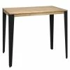 Meilleure affaire ⌛ Table Haute Mange Debout Lunds 60X100x110cm Métal Noir-finition Bois Vieilli. ❤️