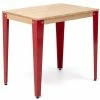 Offres ???? Table Lunds 59x59x75cm Rouge-naturel. ????