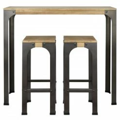 Nouveau ???? Table Mange Debout Bristol- Industriel Vintage Bois Et Métal 59x115x108h. Cm ⌛ -Buffets Shop table mange debout bristol industriel vintage bois et metal 59x115x108h cm 3