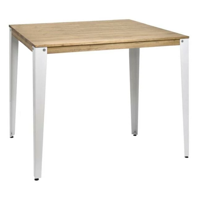 Remise ???? Table Mange Debout Lunds 80X120x110cm Métal Blanc-plateau Bois Vieilli ✨ 1 Remise ???? Table Mange Debout Lunds 80X120x110cm Métal Blanc-plateau Bois Vieilli ✨