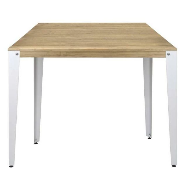 Remise ???? Table Mange Debout Lunds 80X120x110cm Métal Blanc-plateau Bois Vieilli ✨ 2 Remise ???? Table Mange Debout Lunds 80X120x110cm Métal Blanc-plateau Bois Vieilli ✨ – Image 2
