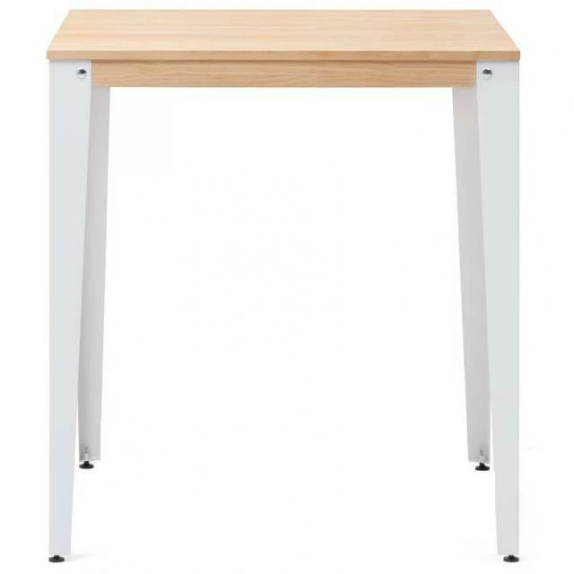Le moins cher ???? Table Mange Debout Lunds 80X80x110cm Blanc-plateau Bois Finition Naturel. ???? 2 Le moins cher ???? Table Mange Debout Lunds 80X80x110cm Blanc-plateau Bois Finition Naturel. ???? – Image 2